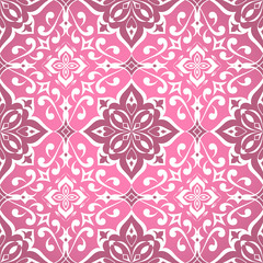 Floral seamless white pink texture.