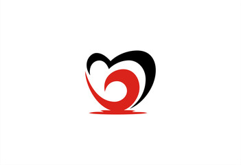 abstract friendship concept vector icon of love of hearts logo