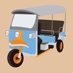 tuk tuktuk thailand iconic transportation rickshaw transport city bangkok taxi vector