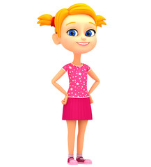 3d rendered illustration. Girl isolated on white background.