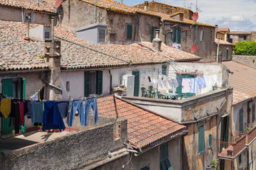 Fototapeta na wymiar Exploring Italian Streets, Houses with Terraces