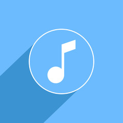 Music note sign icon, vector illustration. Flat design style for