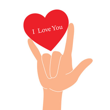 Hand in I love you sign, Vector Illustration isolated on white background