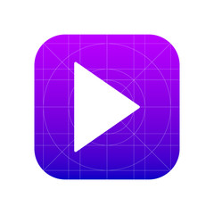 Video music play sign icon, vector illustration. Flat design sty