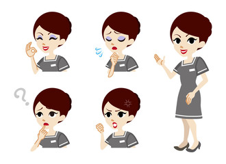 Therapist full length and Facial expression set