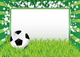 Soccer goal and ball banner, vector illustration