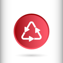 Recycling sign icon, vector illustration. Flat design style for