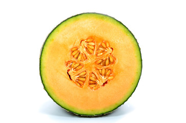 Melons, cantaloupe isolated on white background