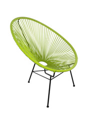 Green Outdoor Chair on White Background, Three Quarter View
