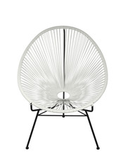 White Outdoor Chair on White Background, Front View