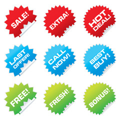 sale stickers set, vector illustration