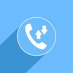 Incoming and outgoing calls sign icon, vector illustration. Flat