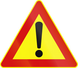 Road sign used in Italy - other dangers - provisional