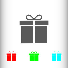 Gift, present sign icon, vector illustration. Flat design style