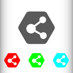 Share sign icon, vector illustration. Flat design style for web