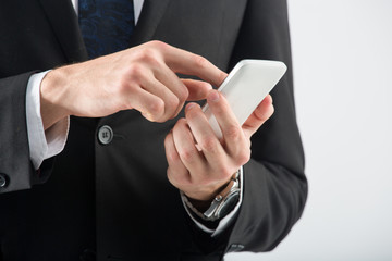 business man calling with mobile phone. 