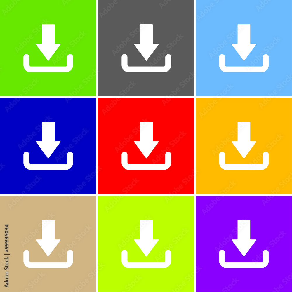 Aufkleber upload sign icon, vector illustration. flat design style for web