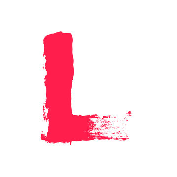 L letter painted with a dry brush.