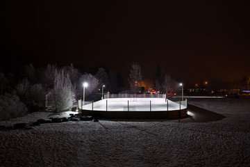 An open outdoor skating rink