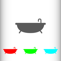 Bathtub sign icon, vector illustration. Flat design style for we