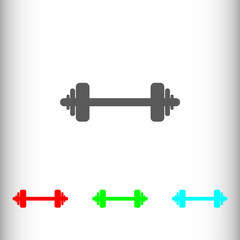 Barbell sign icon, vector illustration. Flat design style for we