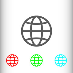 Globe sign icon, vector illustration. Flat design style for web