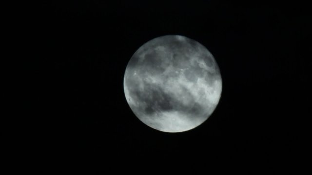 Full moon behind clouds