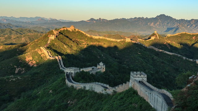 Sunrise of Great Wall of China (Panning Shot, Time-Lapse Video).