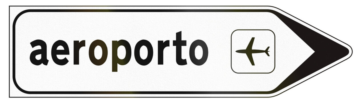 Road sign used in Italy - urban direction sign. Aeroporto means airport