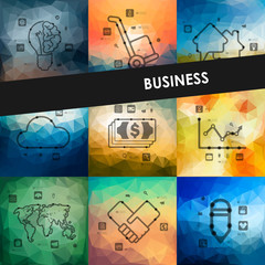business timeline infographics with blurred background