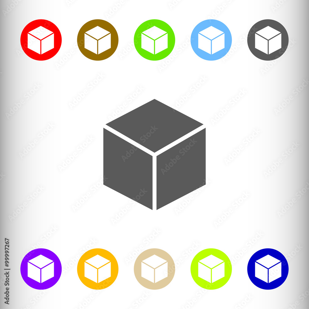 Aufkleber cube sign icon, vector illustration. flat design style for web a