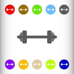 Barbell sign icon, vector illustration. Flat design style for we