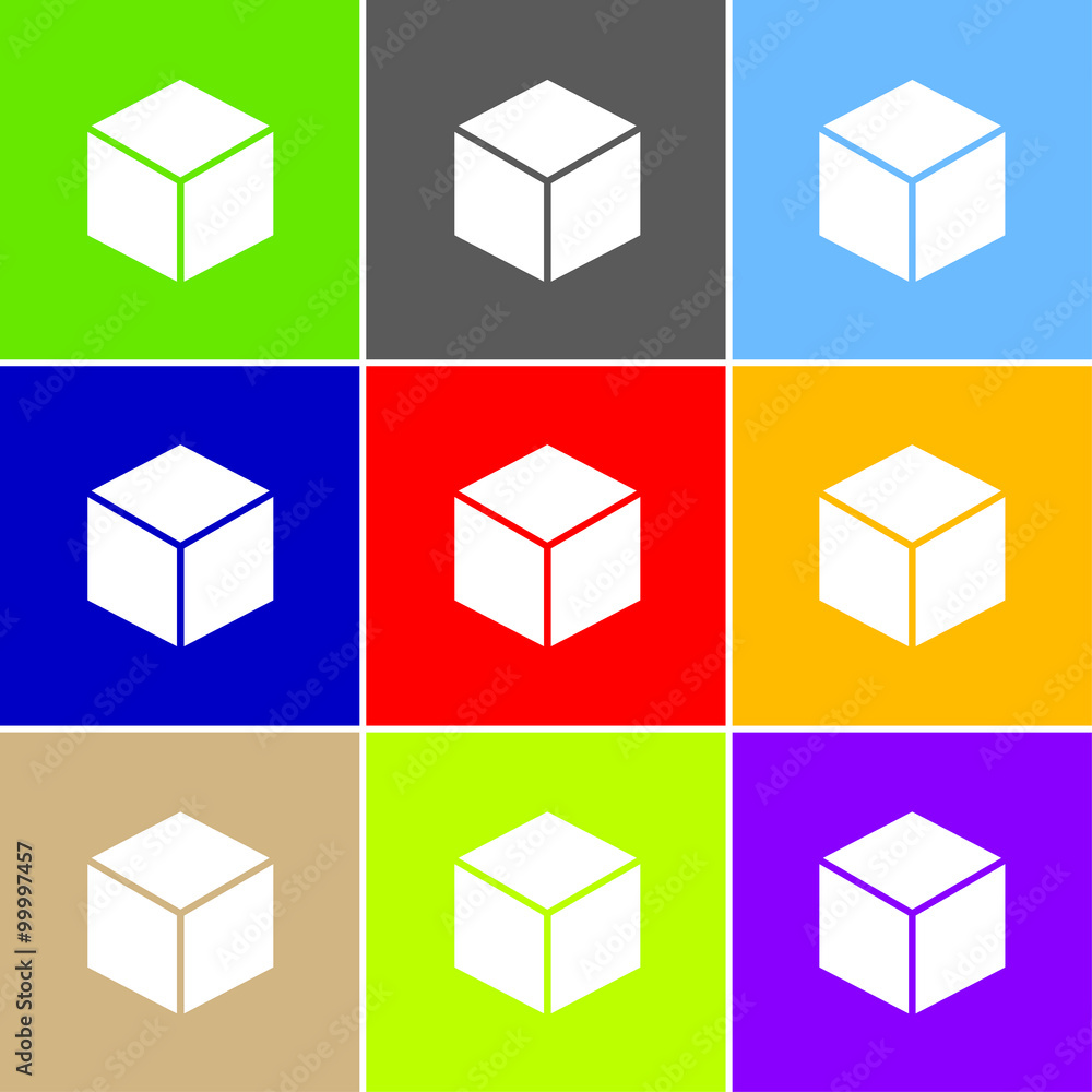 Aufkleber cube sign icon, vector illustration. flat design style for web a
