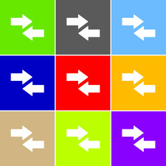 Left right arrow sign icon, vector illustration. Flat design sty