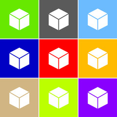 Cube sign icon, vector illustration. Flat design style for web a