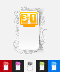 Fototapeta premium score board paper sticker with hand drawn elements