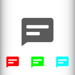 Message sms mms sign icon, vector illustration. Flat design styl