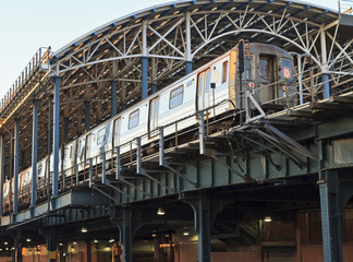 D Train on Elevated Platform