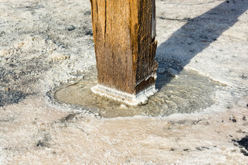 The texture of the water and salt.