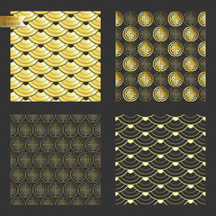 Gold seamless chinese pattern