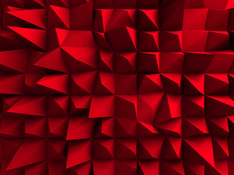 Red Chaotic Cubes Wall Background
