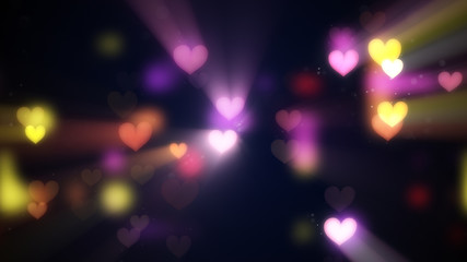 shining heart shapes love background