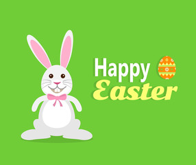 easter bunny rabbit egg. happy easter greeting card