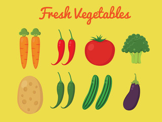 Fresh Vegetables flat vector