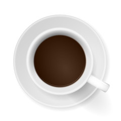 kaffeetasse mit untersetzer von oben I