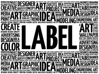 LABEL word cloud, creative business concept background