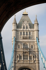 Fototapeta na wymiar One of the Towers of Tower Bridge in London, England, UK