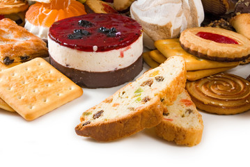 many tasty cookies closeup