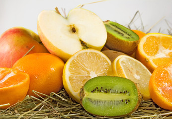 Image of various ripe fruits closeup