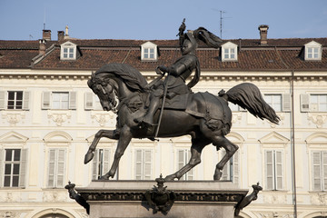 Monument to Manuel Filiberto in St Carlo Square, Turin, Italy